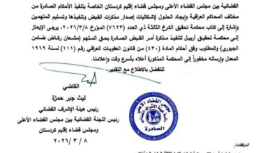 مجلس القضاء العراقي يطالب أقليم كردستان بتسليم مشعان الجبوري